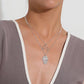 Jewelry Hollow Crescent Moon Fatima Hand Pendant Necklace Female Personality Adjustable Multilayer Necklace