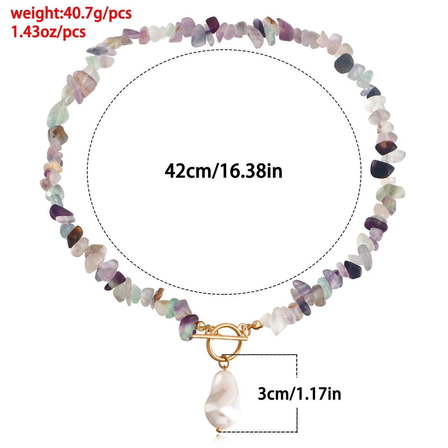 Jewelry Large Shaped Pearl OT Buckle Necklace Female Beach Simple Fashion Color Turquoise Necklace