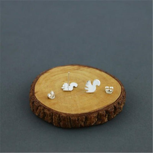 Popular Jewelry Cute Little Squirrel Ear Studs Female Animal Ear Jewelry Electroplating Alloy Gold Silver