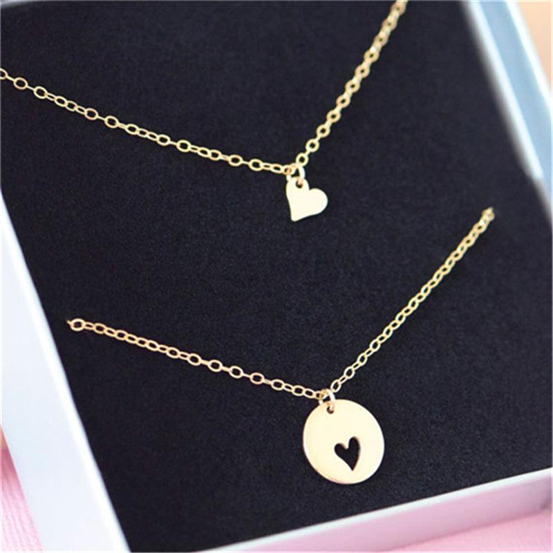 Personalized Peach Heart Mother and Child Necklace Creative Mother Daughter Clavicle Chain Mother's Day Gift