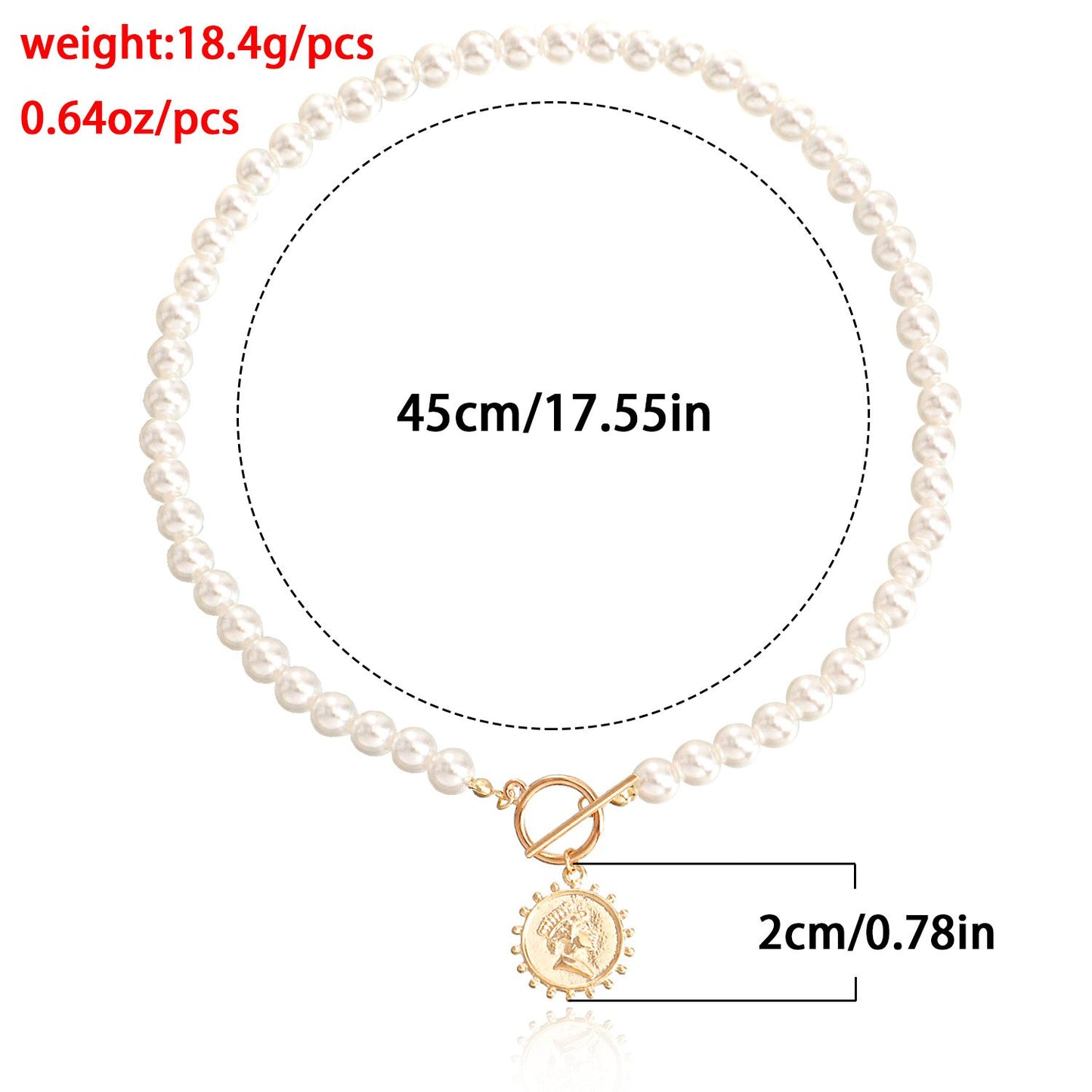 Jewelry ins imitation pearl necklace Queen Elizabeth pendant necklace female niche design sense