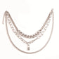 Punk hip-hop exaggerated thick aluminum chain metal multi-layer chain padlock necklace female