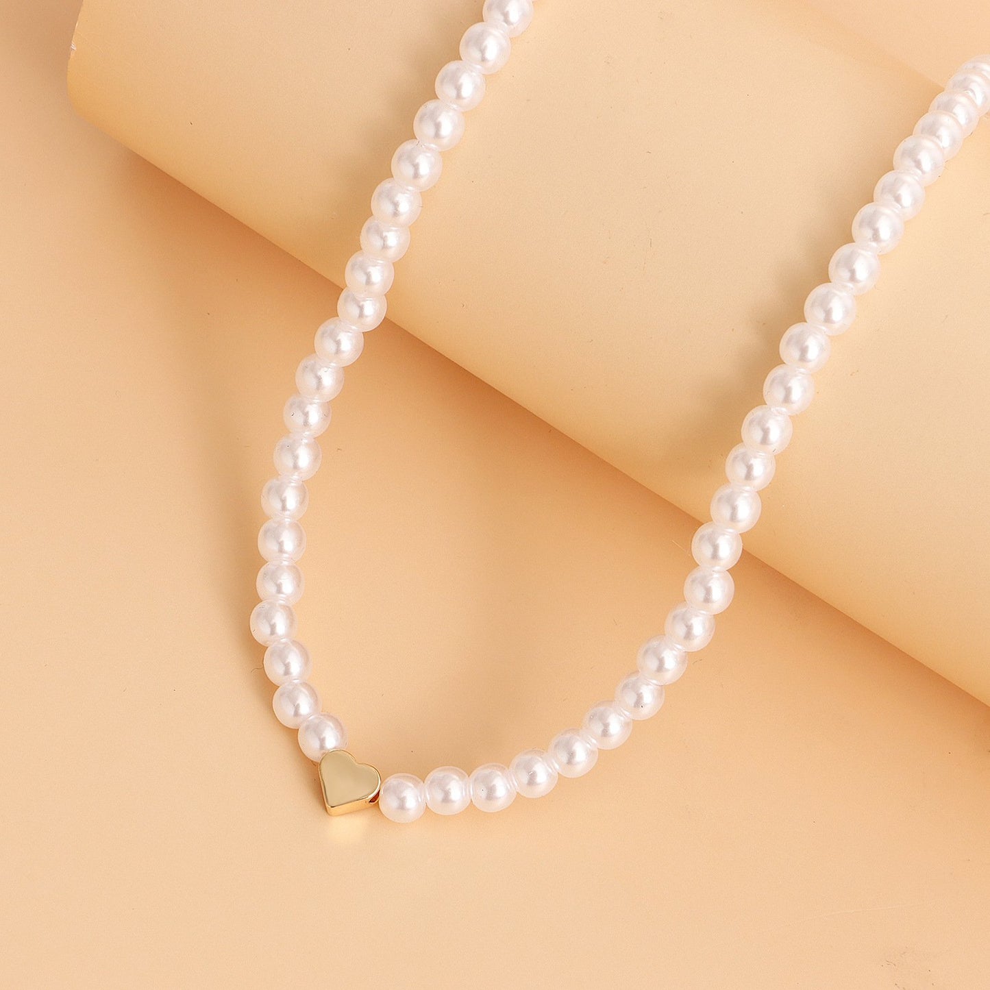 Jewelry colorful light luxury baroque pearl love necklace necklace female ins beaded necklace