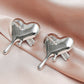 Exaggerated personality piercing love earrings ins indifferent niche design dripping blood peach heart earrings sweet cool trend