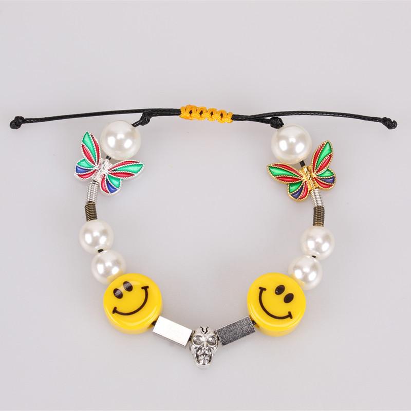 Necklace Hip Hop Personality Dice Pearl Bracelet Necklace Butterfly Smile Necklace