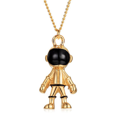 Hip-hop metal astronaut necklace robot astronaut autumn and winter sweater chain personality couple men and women necklace