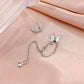 Ins cold asymmetric butterfly earrings Dongdaemun micro-inlaid zircon tassel earrings fashion earrings