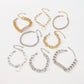 B1898 Punk Hip Hop Exaggerated Chain Bracelet Alloy Rhinestone Chain Disc Retro Personality Jewelry