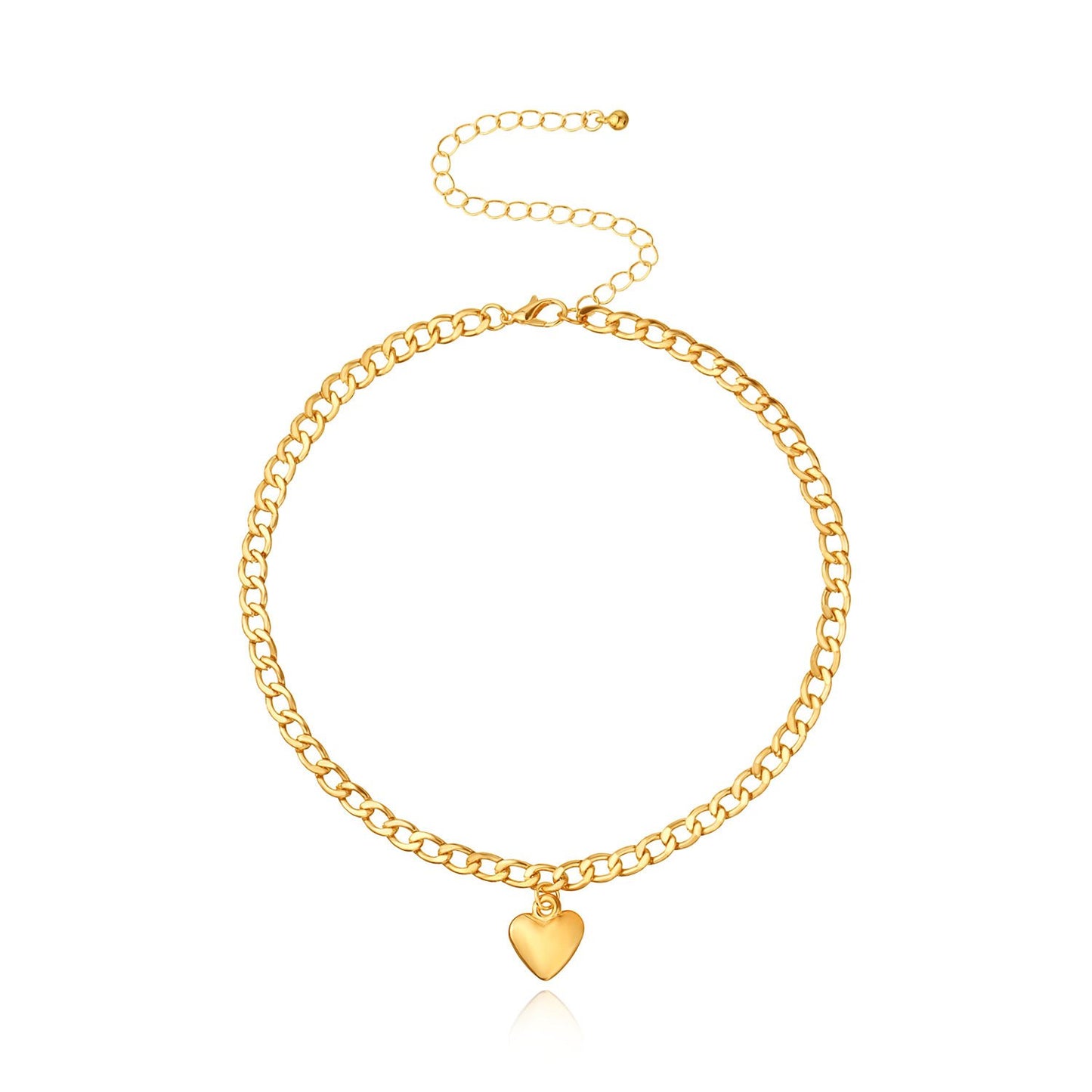 Fashion Love Clavicle Chain Simple Necklace Trend Personality Peach Heart Pendant Jewelry