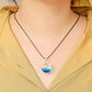 Ins creative handmade jewelry blue sky and white clouds eagle mountain luminous resin necklace
