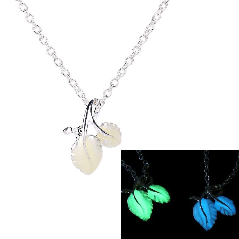 Creative Leaf Luminous Necklace Luminous Pendant Fashion Leaf Clavicle Chain Jewelry