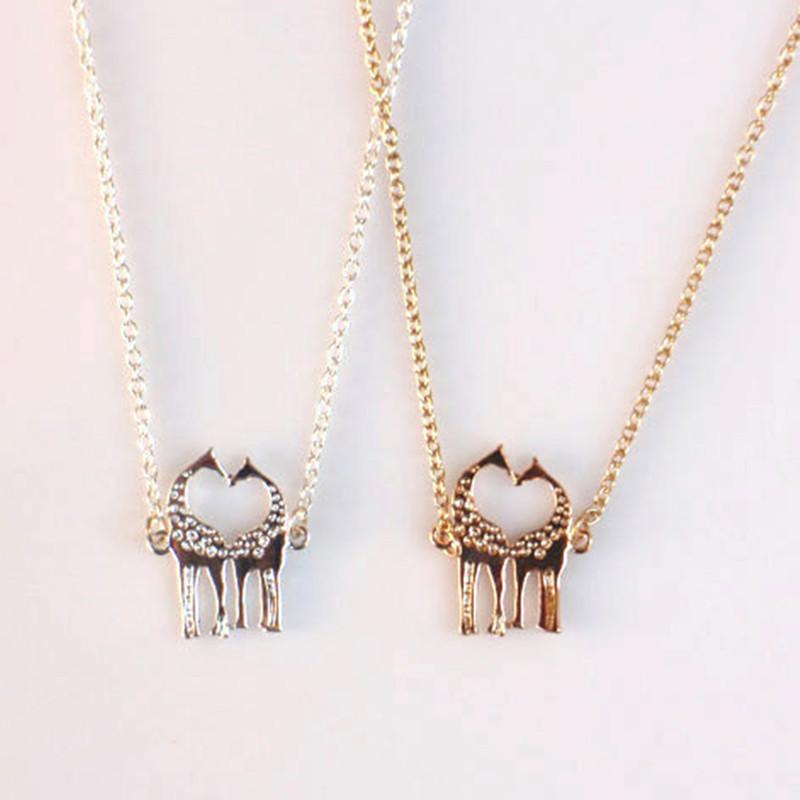 Explosive heart deer animal necklace direct supply