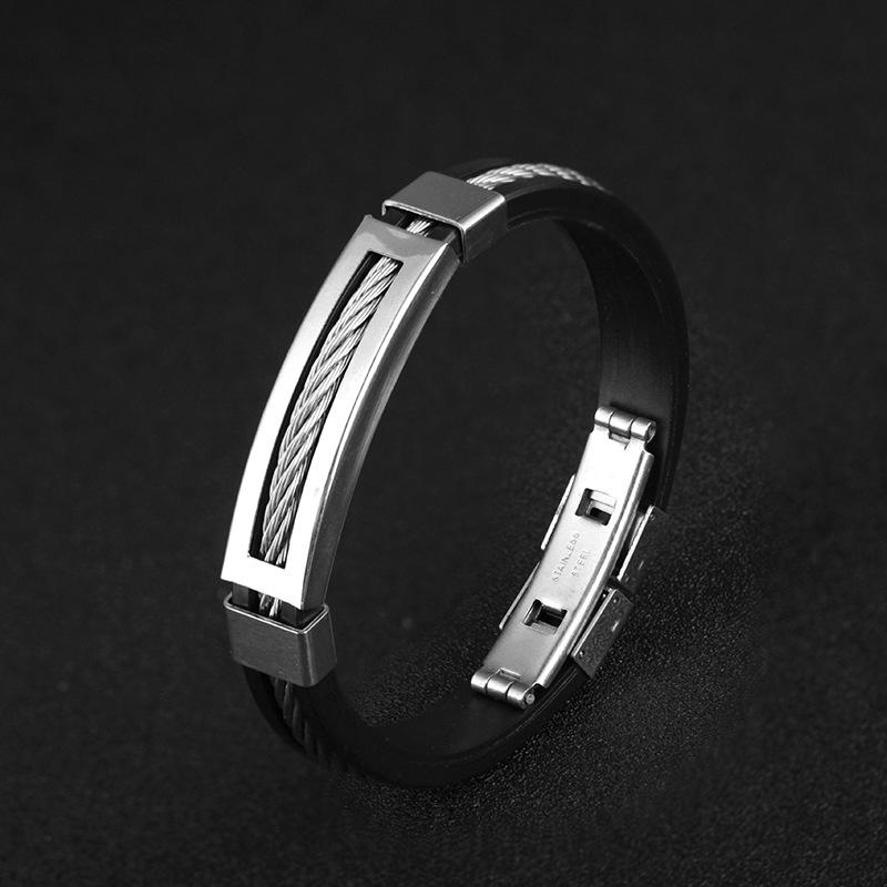 Jewelry Stainless Steel Bracelet Fashion Personality Titanium Steel Silicone Bracelet Bracelet