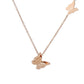 Fashion double frosted butterfly titanium steel pendant neck link simple stainless steel necklace jewelry for women