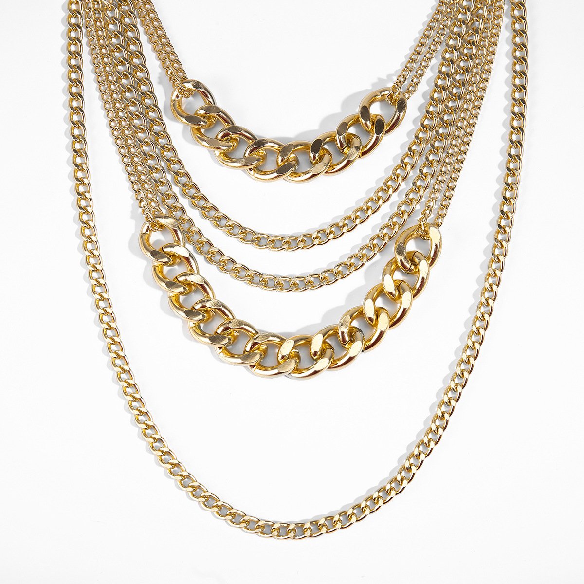 Jewelry Exaggerated Multilayer Punk Hip Hop Necklace Female Fashion Thick Chain Necklace Sweater Chain