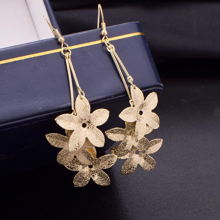 Ice Flower Tassel Multi-layer Earrings Frosted Earrings Jewelry