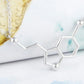 Personality Fashion Jewelry Simple Creative Chemical Molecule Dopamine Pendant Necklace Exquisite Clavicle Chain