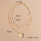 Fashion Pop Jewelry Women's Multi-layer Disc Rhinestone Star Pendant Necklace Combination