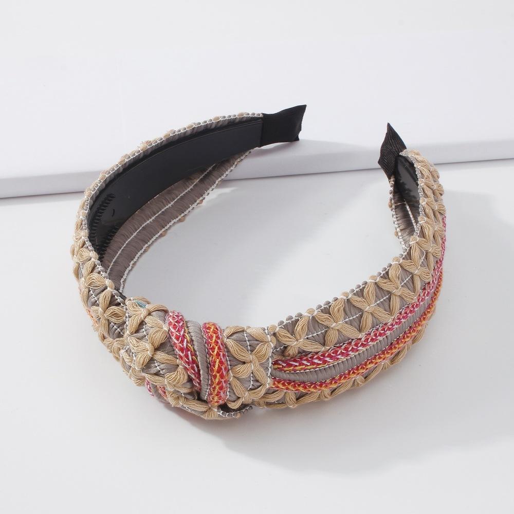F389 Xiaoxiang fashion headband retro wide-brimmed press hair braided headband temperament ladies hair accessories