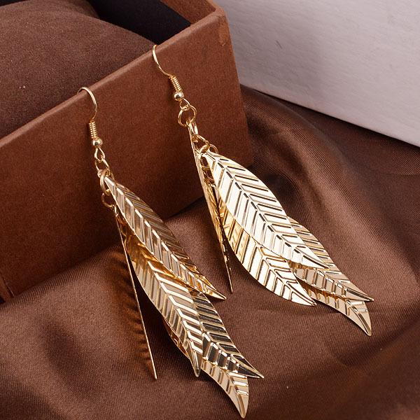 Alloy leaf earrings retro all-match actress earrings night bar party earrings