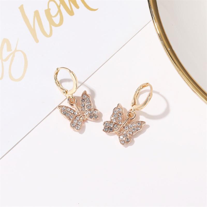 Earrings Fashionable Diamond Butterfly Earrings Temperament Elegant Butterfly Earrings Accessories