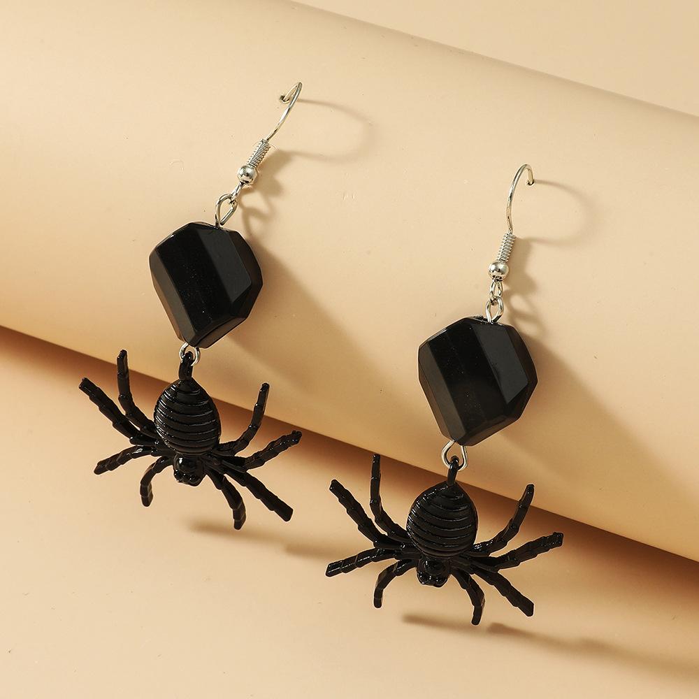 Exaggerated Spider Earrings Dark Girl Street Cool Spider Creative Design Earrings Halloween Accessories