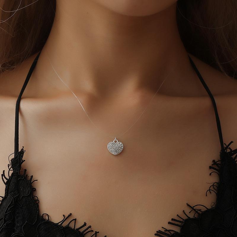 Jewelry Simple Diamond Heart Necklace Accessories Fashion Necklace