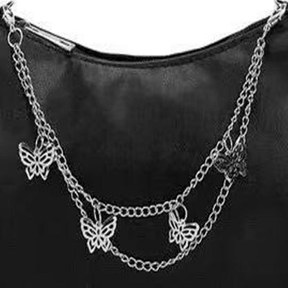 Jewelry Versatile Street Shot Women's Bag Accessories Chain Butterfly Double Chain Business Temperament Bag Chain