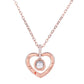 Fashion same style projection necklace rose gold 1 languages I love you pendant diamond jewelry