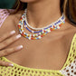 Jewelry Beach Color Daisy Flower Rice Bead Necklace Feminine Pearl Beaded Multilayer Necklace