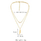 Trendy white tower fashion leaf double-layer stainless steel golden V-shaped leaf feather niche design clavicle chain