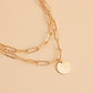 Jewelry creative simple necklace choker personality exaggerated punk disc double back necklace