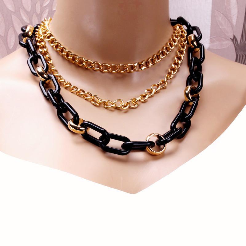 Sweater ChainMultilayer Acrylic Jewelry NecklaceHip Hop Trendy Pants Chain