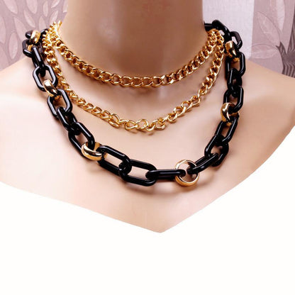 Sweater ChainMultilayer Acrylic Jewelry NecklaceHip Hop Trendy Pants Chain