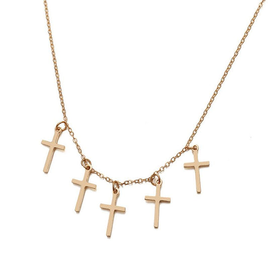 Jewelry Retro Exaggerated Personality Oufan Necklace Alloy Virgin Cross Multi-layer Pendant Necklace