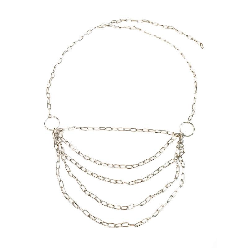 Jewelry fashion punk cool handsome multi-layer underwear chain geometric retro body chain personality all-match