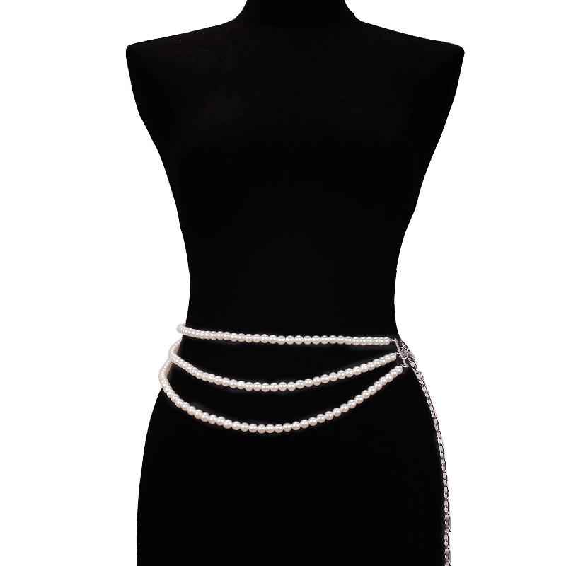 Jewelry Trend Versatile Belt Fashion Pearl Multilayer Waist Chain Decoration Dress Dress