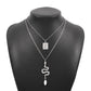 N9829 Double Layered Necklace Geometric Serpentine Square Card Pendant Necklace Simple Retro Creative Necklace Women