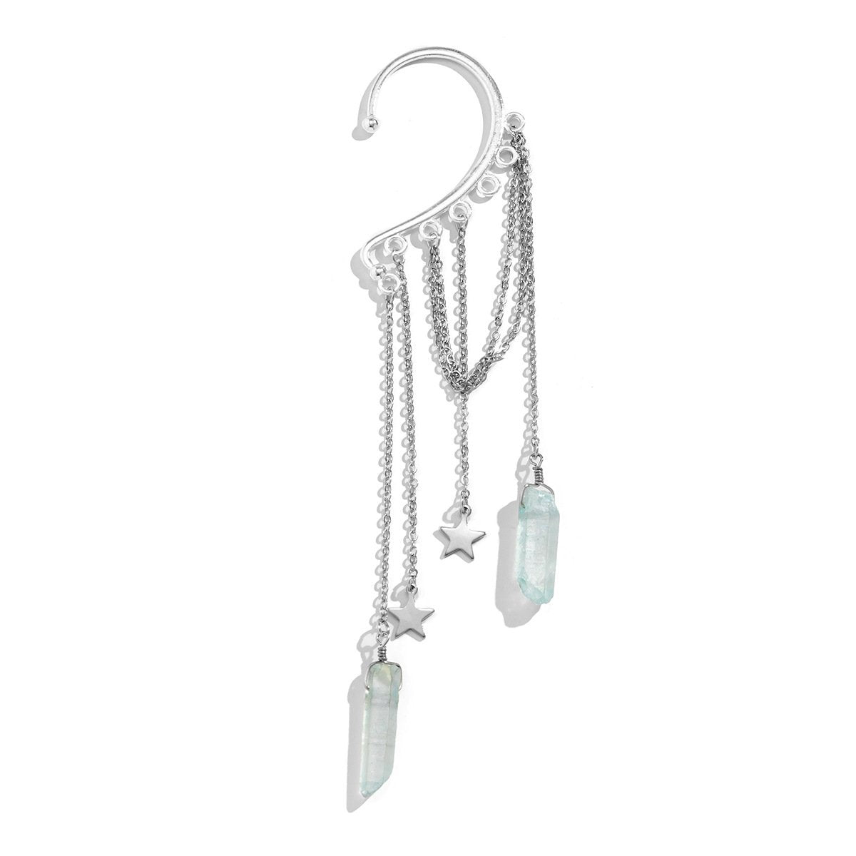 Jewelry Creative Imitation Crystal Tassel Elf Earring Female Simple Single Chain Star Earrings