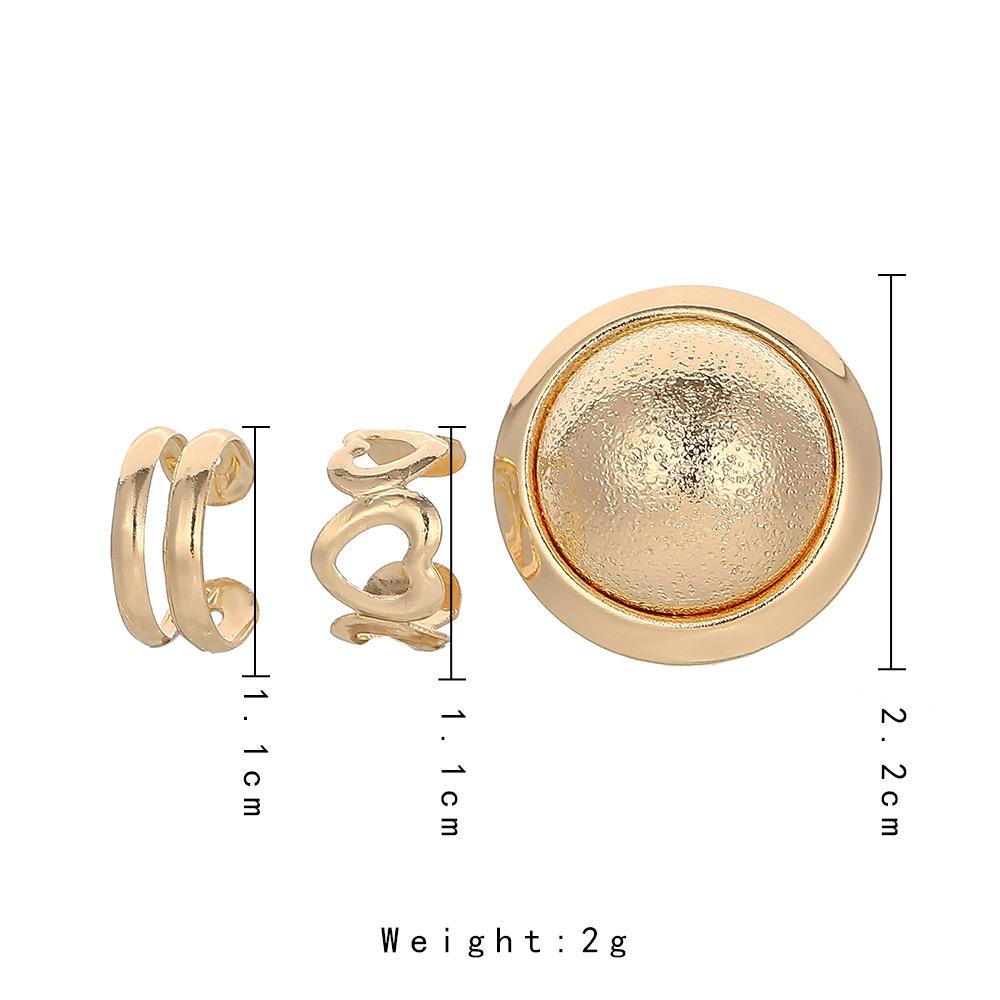 Design sense hat set earrings French temperament small gold ball earrings love ear clip female KC gold metal ear jewelry