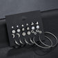 Temperament 12 pairs of stars and moon small 8-character earrings earrings combination set decorations