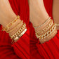 Jewelry hip-hop punk diamond-studded Cuban buckle chain bracelet personality stacked metal bracelet set