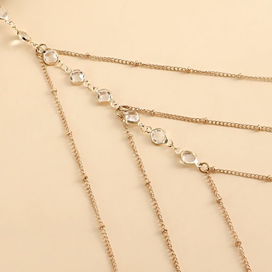 Trend rhinestone elastic leg chain female fashion rhinestone thigh chain simple street shooting chain beach accessories