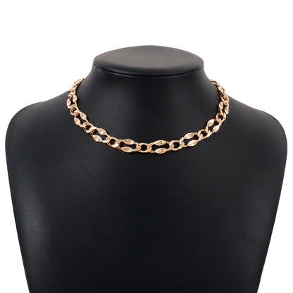 N142 trendy style street photography creative chain necklace retro personality single layer niche personality clavicle necklace