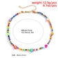 Bohemian Holiday Mix and Match Smiley Peach Heart Necklace Simple Retro Color Rice Beads Clavicle Necklace
