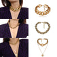 Jewelry Punk Personality Portrait Mashup Necklace Female Exaggerated Thick Chain Geometric Simple Necklace