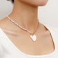 Jewelry Heart Imitation Pearl Necklace Niche Design Light Luxury Clavicle Chain Women's Fashion Commuting Necklace