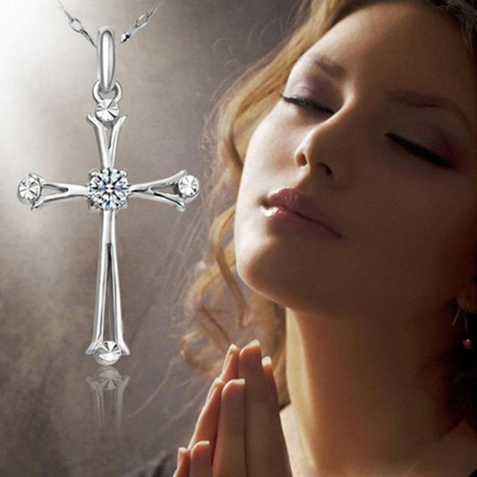 Jewelry Summer Cross Pendant Necklace Female Niche Design Sense Religious Belief Clavicle Chain Accessories