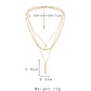 Simple and advanced design multi-layer stainless steel golden moon word necklace tassel pendant