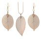 Jewelry Fashion Simple Leaf Necklace Earrings Leaf Specimen Sweater Chain Earrings Three-piece Set